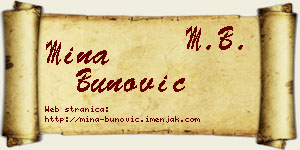 Mina Bunović vizit kartica